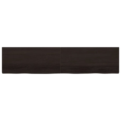Piano Bagno Marrone Scuro 220x50x(2-6)cm Legno Trattato