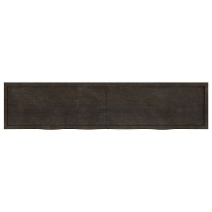 Piano Bagno Marrone Scuro 220x50x(2-6)cm Legno Trattato