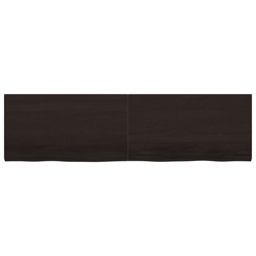 Piano Bagno Marrone Scuro 220x60x(2-4) cm Legno Trattato