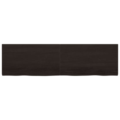 Piano Bagno Marrone Scuro 220x60x(2-4) cm Legno Trattato