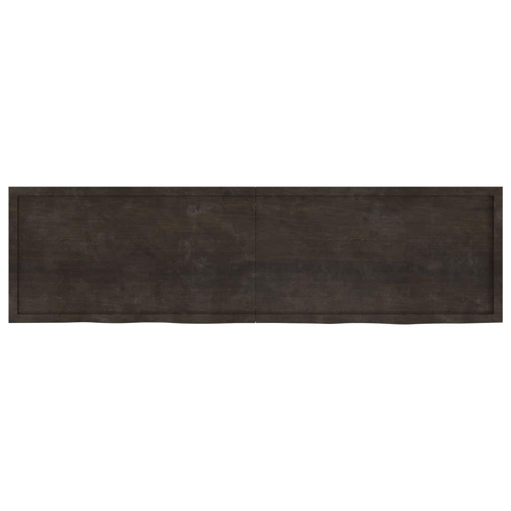 Piano Bagno Marrone Scuro 220x60x(2-4) cm Legno Trattato