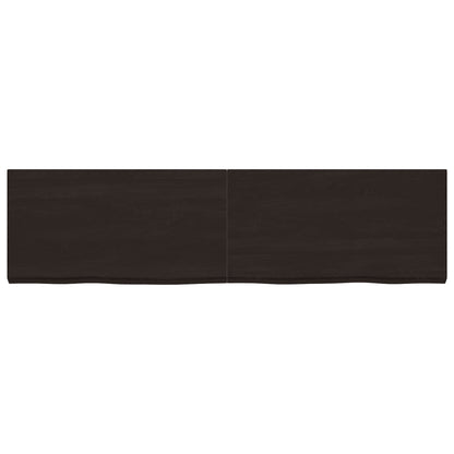 Piano Bagno Marrone Scuro 220x60x(2-6) cm Legno Trattato