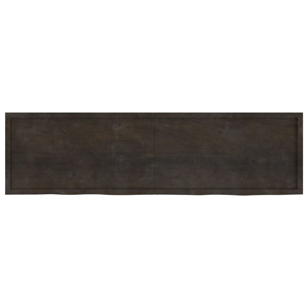 Piano Bagno Marrone Scuro 220x60x(2-6) cm Legno Trattato