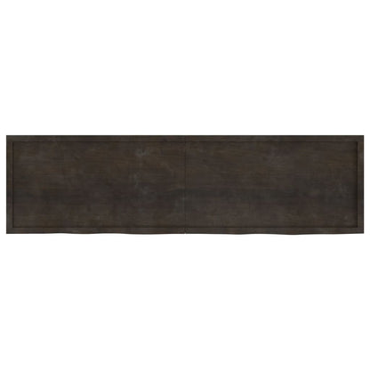 Piano Bagno Marrone Scuro 220x60x(2-6) cm Legno Trattato