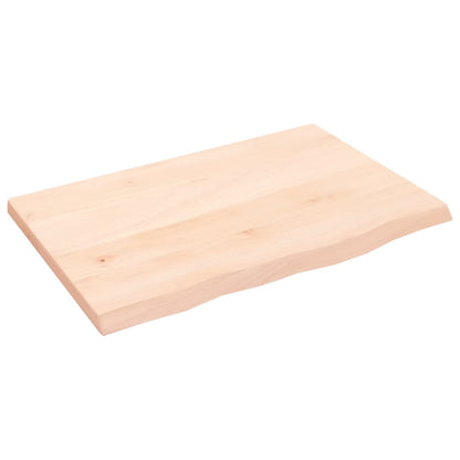 Piano per Tavolo 60x40x2 cm in Rovere Massello Non Trattato