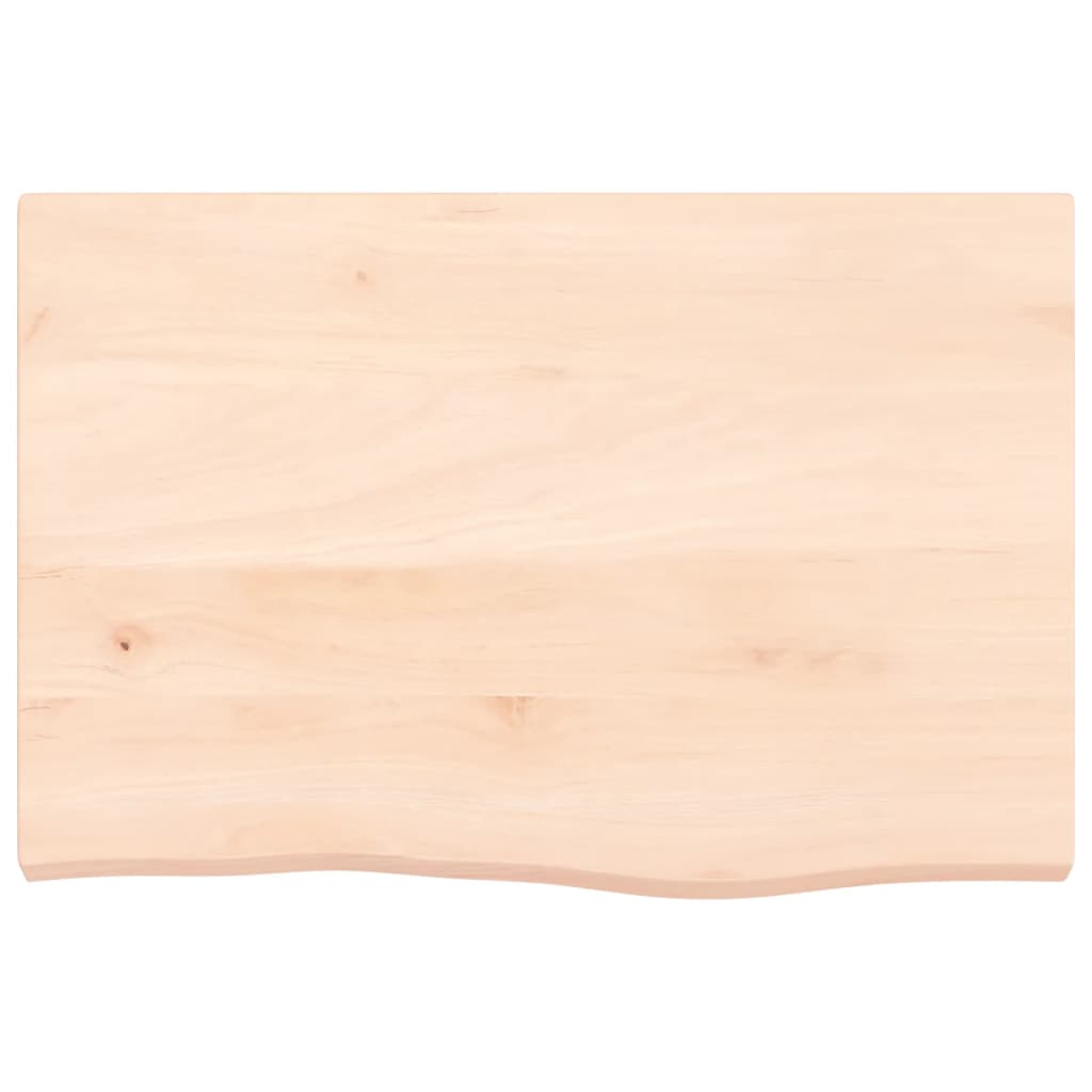 Piano per Tavolo 60x40x(2-4) cm in Rovere Massello Non Trattato