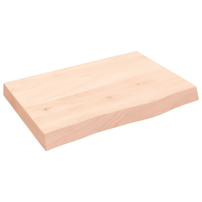 Piano per Tavolo 60x40x(2-6) cm in Rovere Massello Non Trattato