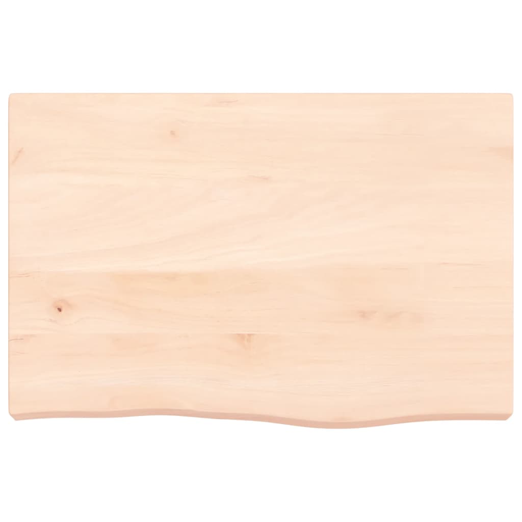 Piano per Tavolo 60x40x(2-6) cm in Rovere Massello Non Trattato