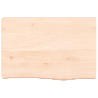 Piano per Tavolo 60x40x(2-6) cm in Rovere Massello Non Trattato