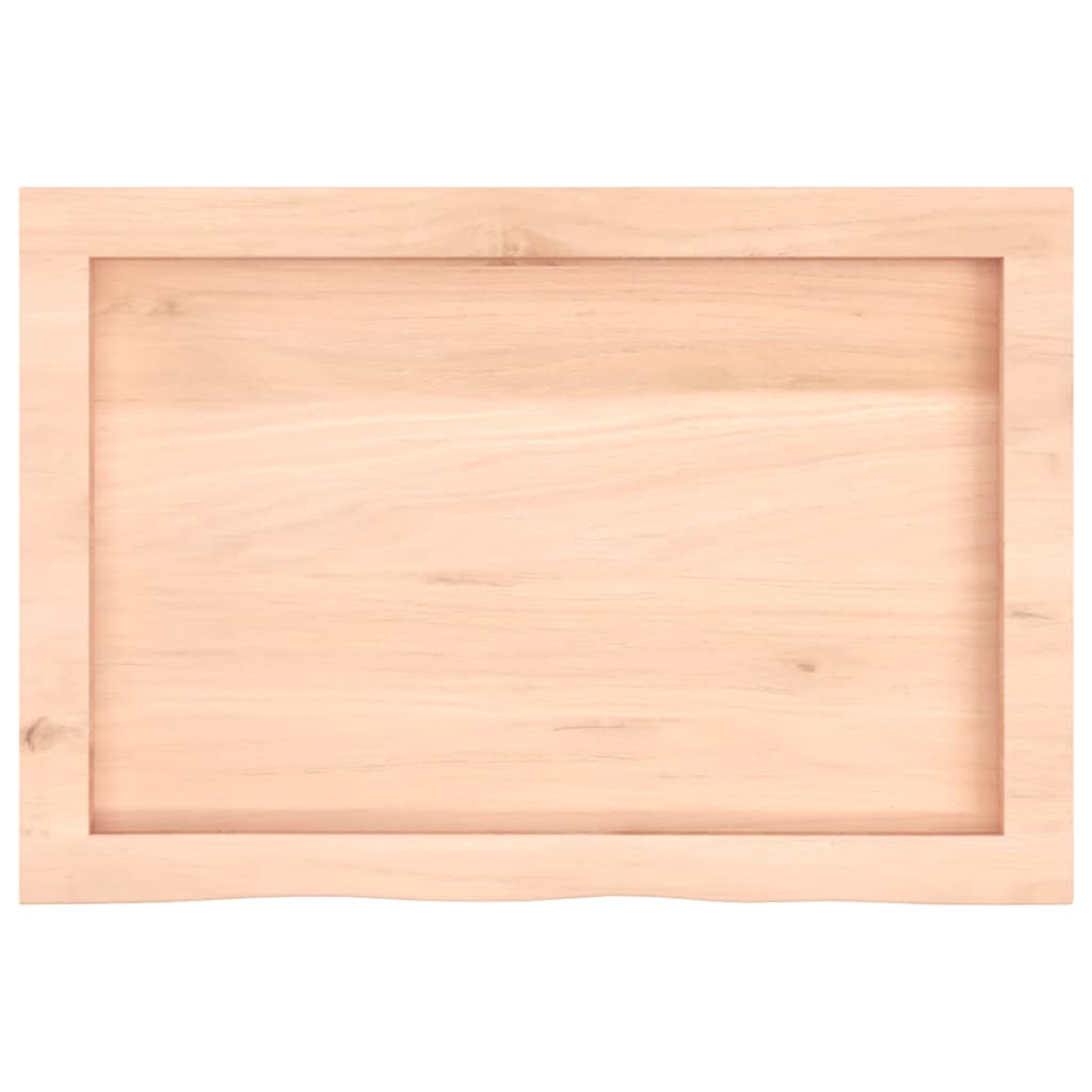 Piano per Tavolo 60x40x(2-6) cm in Rovere Massello Non Trattato