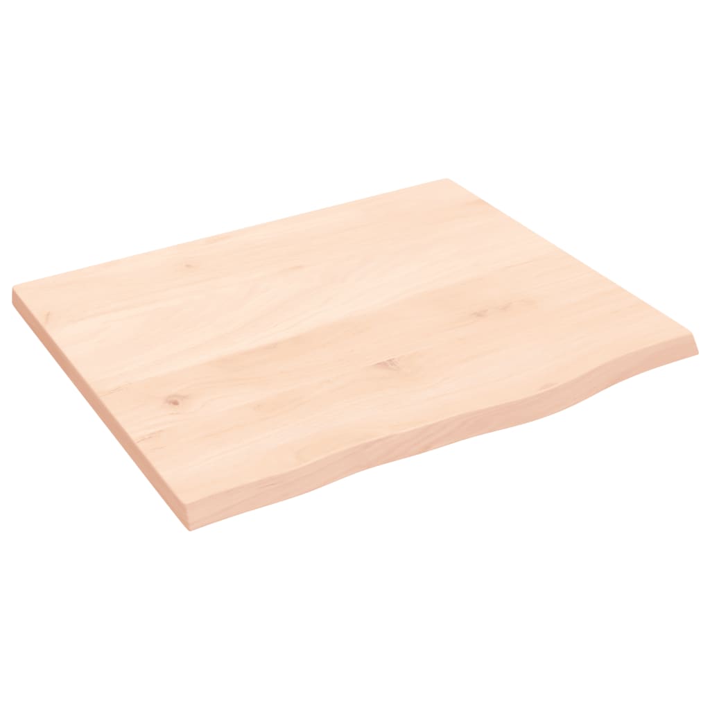 Piano per Tavolo 60x50x2 cm in Rovere Massello Non Trattato