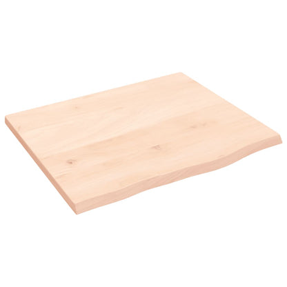 Piano per Tavolo 60x50x2 cm in Rovere Massello Non Trattato