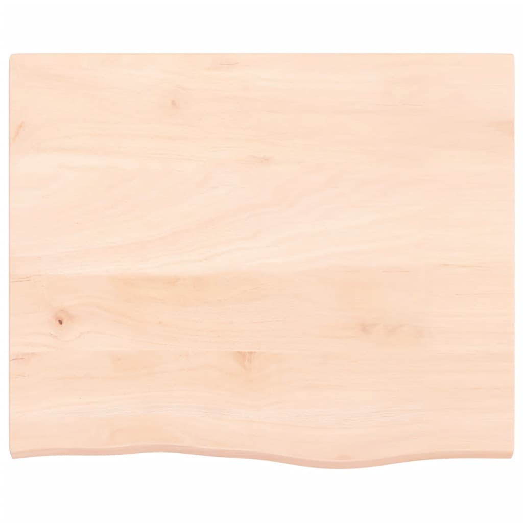 Piano per Tavolo 60x50x2 cm in Rovere Massello Non Trattato