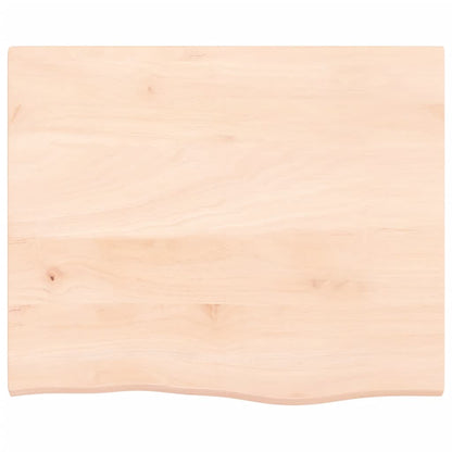 Piano per Tavolo 60x50x2 cm in Rovere Massello Non Trattato