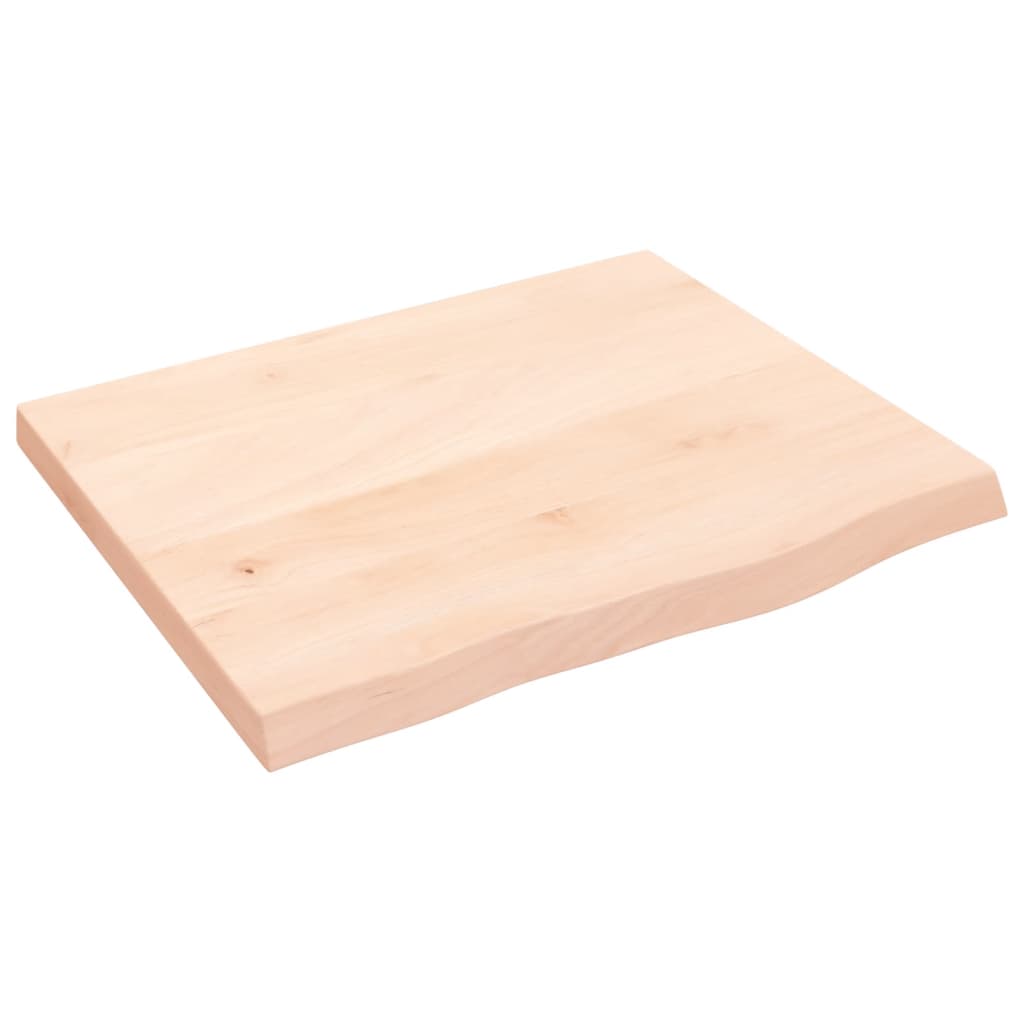 Piano per Tavolo 60x50x(2-4) cm in Rovere Massello Non Trattato