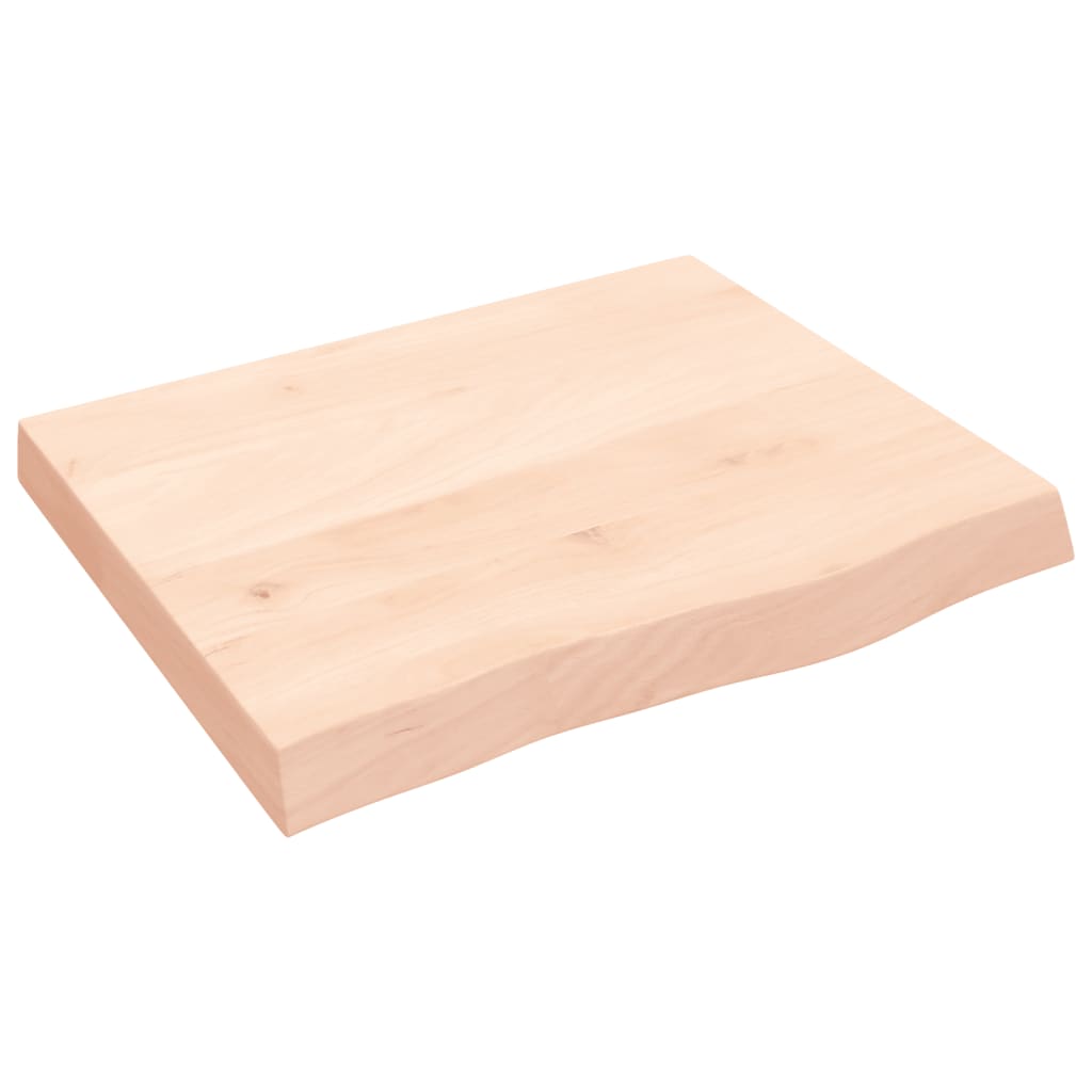 Piano per Tavolo 60x50x(2-6) cm in Rovere Massello Non Trattato