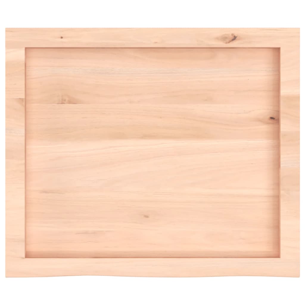 Piano per Tavolo 60x50x(2-6) cm in Rovere Massello Non Trattato