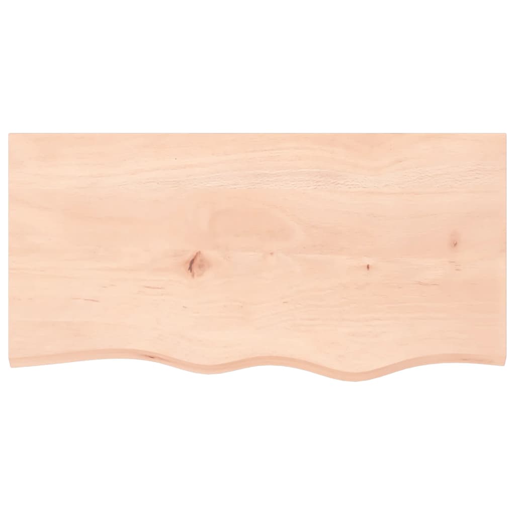 Piano per Tavolo 80x40x2 cm in Rovere Massello Non Trattato