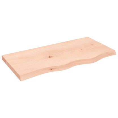 Piano per Tavolo 80x40x(2-4) cm in Rovere Massello Non Trattato