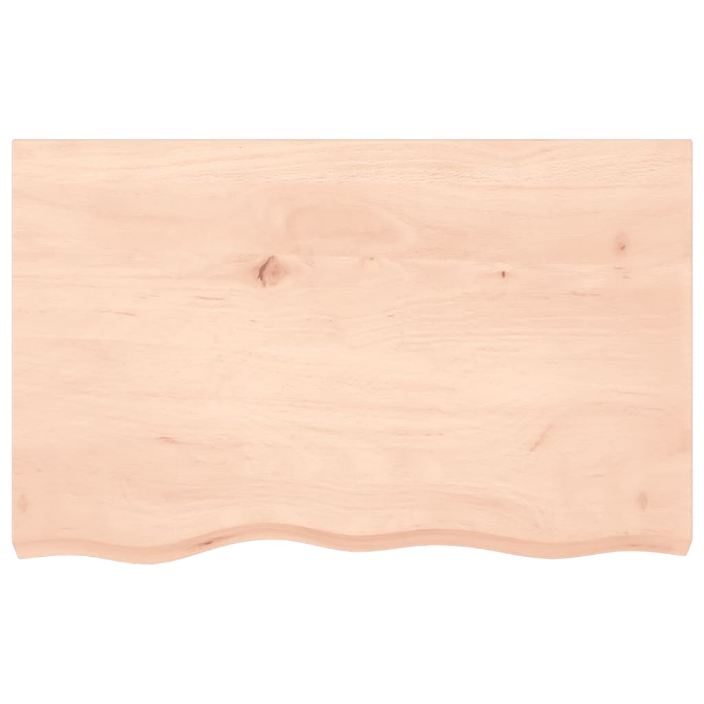 Piano per Tavolo 80x50x(2-4) cm in Rovere Massello Non Trattato