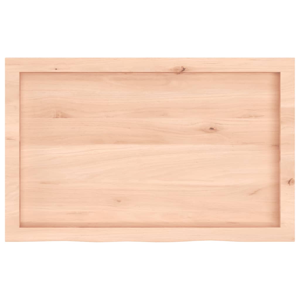 Piano per Tavolo 80x50x(2-4) cm in Rovere Massello Non Trattato