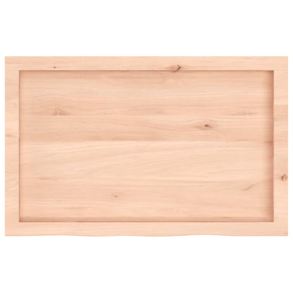 Piano per Tavolo 80x50x(2-4) cm in Rovere Massello Non Trattato
