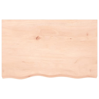 Piano per Tavolo 80x50x(2-6) cm in Rovere Massello Non Trattato