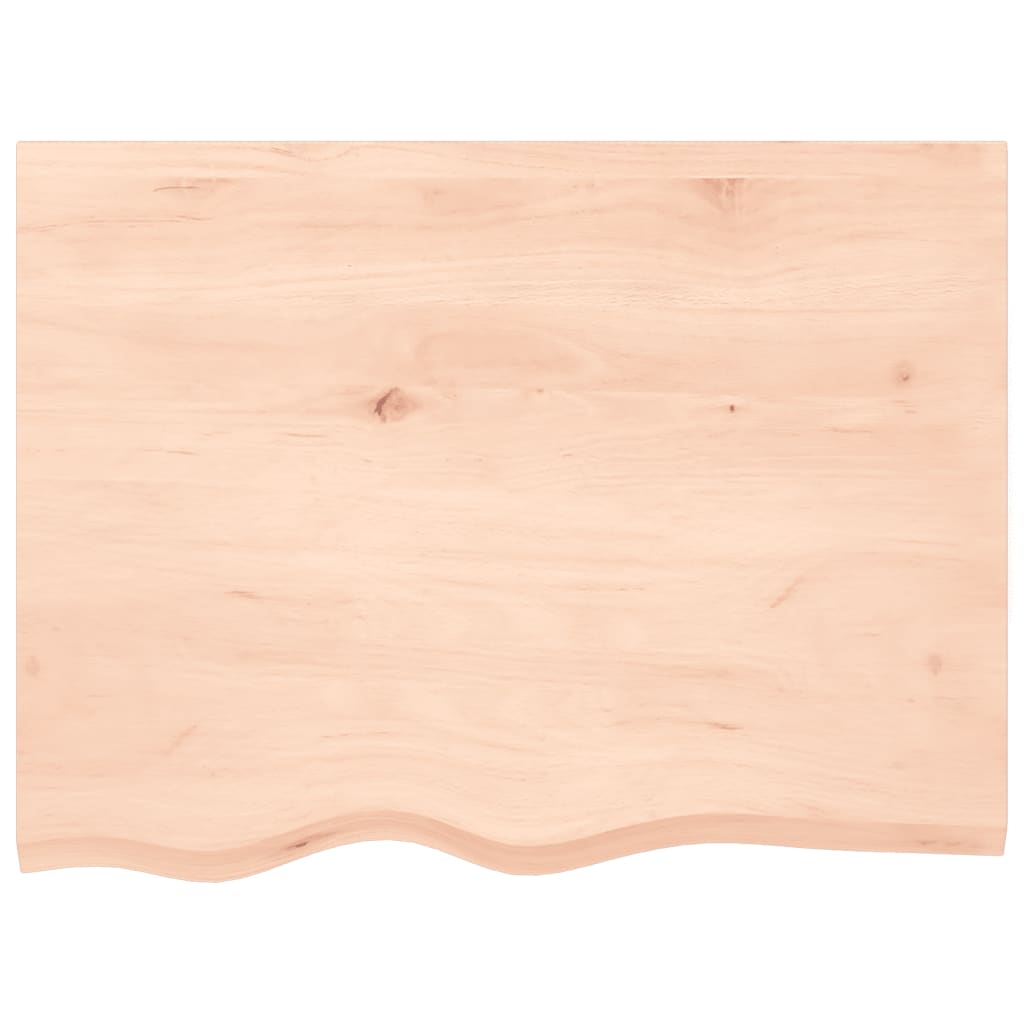 Piano per Tavolo 80x60x2 cm in Rovere Massello Non Trattato