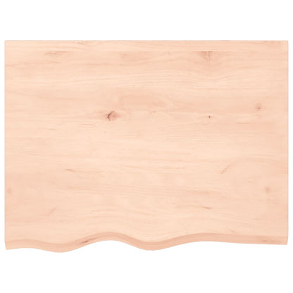 Piano per Tavolo 80x60x2 cm in Rovere Massello Non Trattato