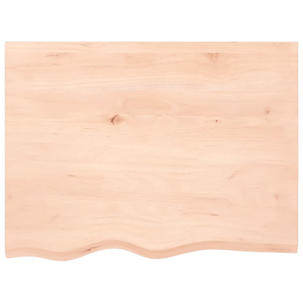 Piano per Tavolo 80x60x(2-4) cm in Rovere Massello Non Trattato