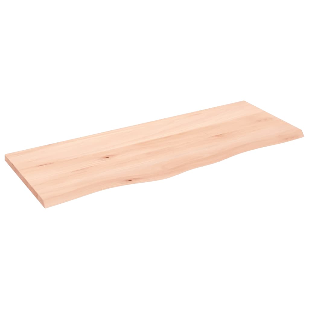 Piano per Tavolo 100x40x2 cm in Rovere Massello Non Trattato