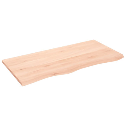 Piano per Tavolo 100x50x2 cm in Rovere Massello Non Trattato