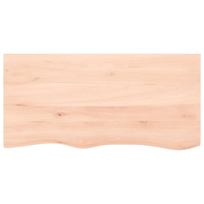 Piano per Tavolo 100x50x2 cm in Rovere Massello Non Trattato