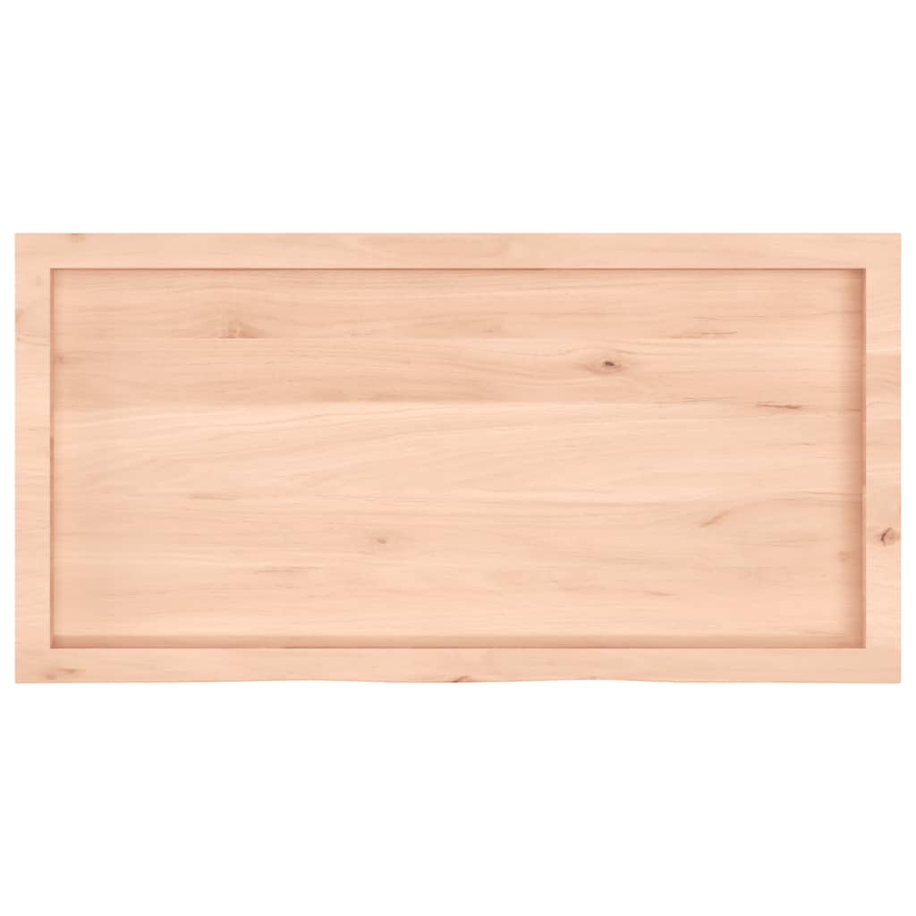 Piano per Tavolo 100x50x(2-4)cm in Rovere Massello Non Trattato