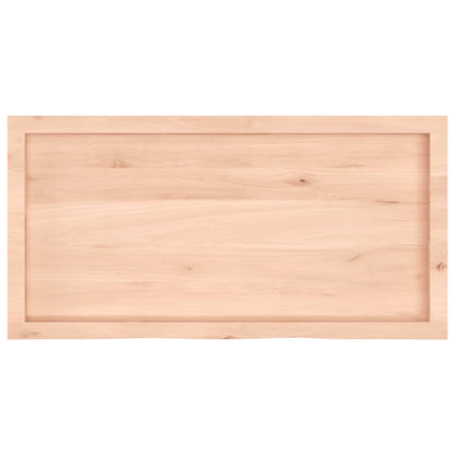 Piano per Tavolo 100x50x(2-4)cm in Rovere Massello Non Trattato