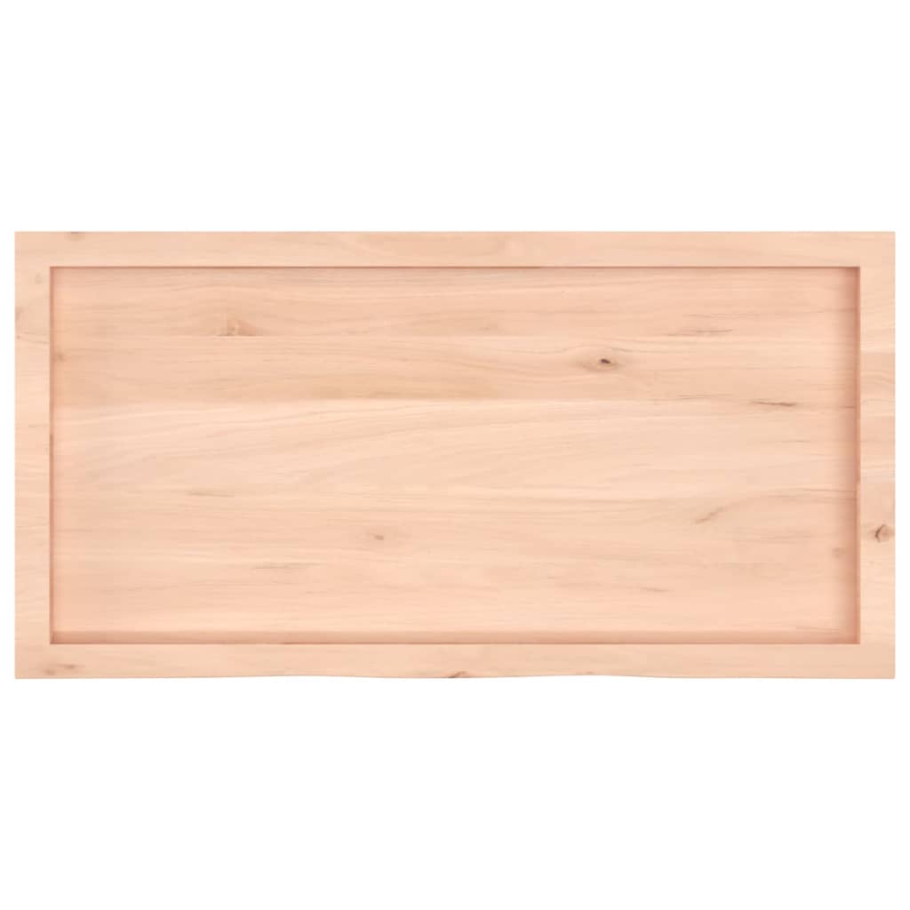 Piano per Tavolo 100x50x(2-6)cm in Rovere Massello Non Trattato