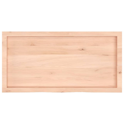 Piano per Tavolo 100x50x(2-6)cm in Rovere Massello Non Trattato