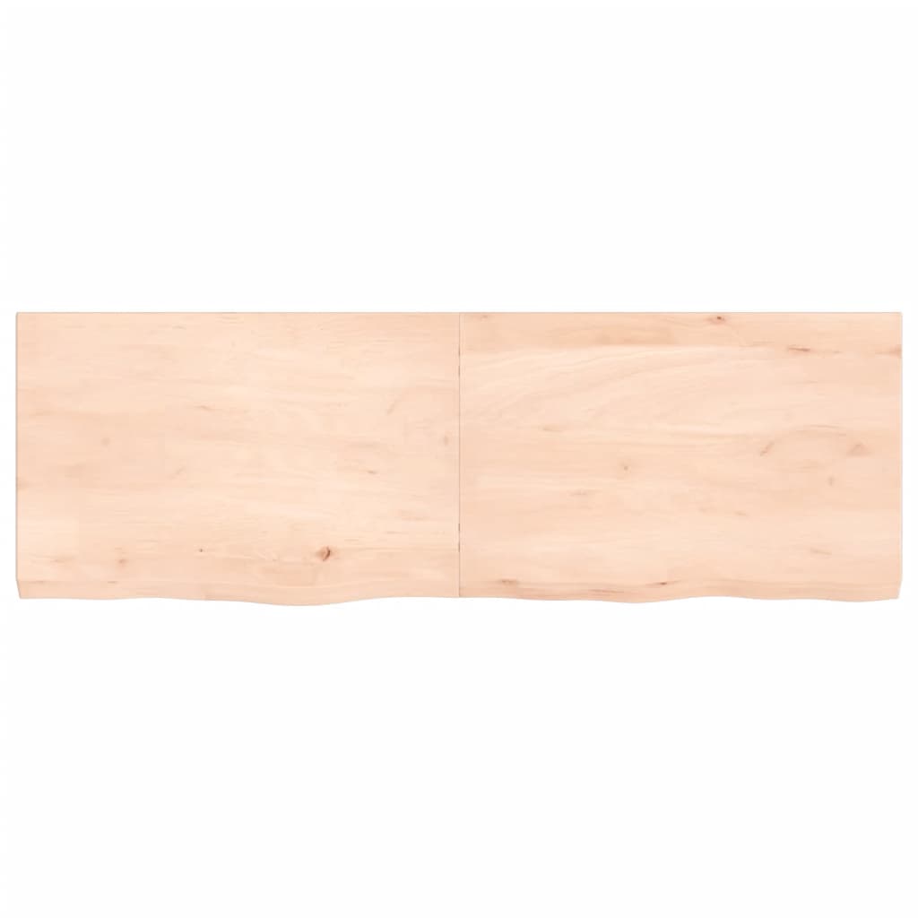 Piano per Tavolo 120x40x(2-4)cm in Rovere Massello Non Trattato