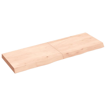 Piano per Tavolo 120x40x(2-6)cm in Rovere Massello Non Trattato