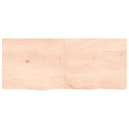 Piano per Tavolo 120x50x(2-4)cm in Rovere Massello Non Trattato