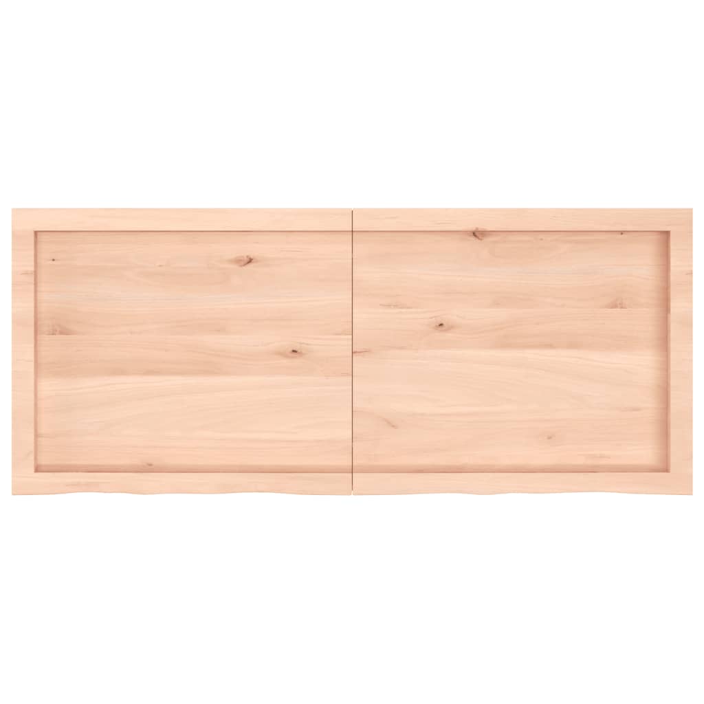 Piano per Tavolo 120x50x(2-4)cm in Rovere Massello Non Trattato
