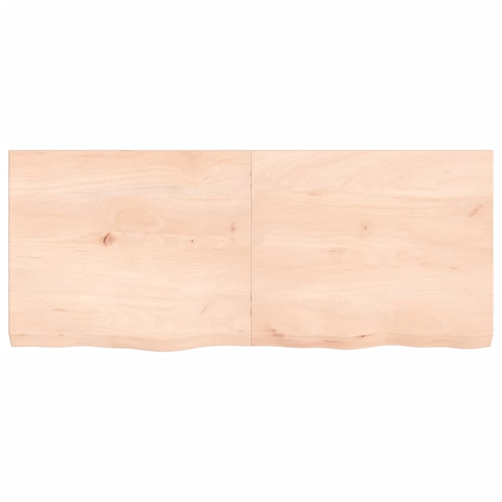 Piano per Tavolo 120x50x(2-6)cm in Rovere Massello Non Trattato