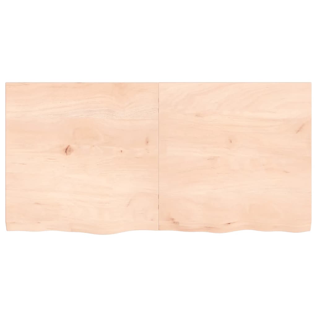 Piano per Tavolo 120x60x(2-4)cm in Rovere Massello Non Trattato