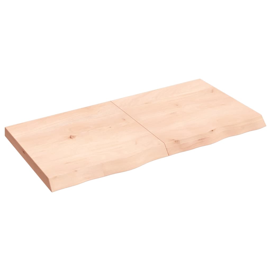 Piano per Tavolo 120x60x(2-6)cm in Rovere Massello Non Trattato