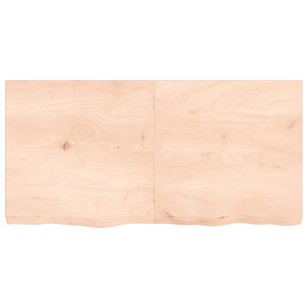 Piano per Tavolo 120x60x(2-6)cm in Rovere Massello Non Trattato