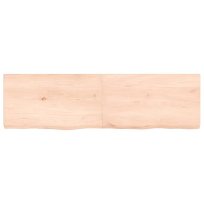 Piano per Tavolo 140x40x(2-6)cm in Rovere Massello Non Trattato