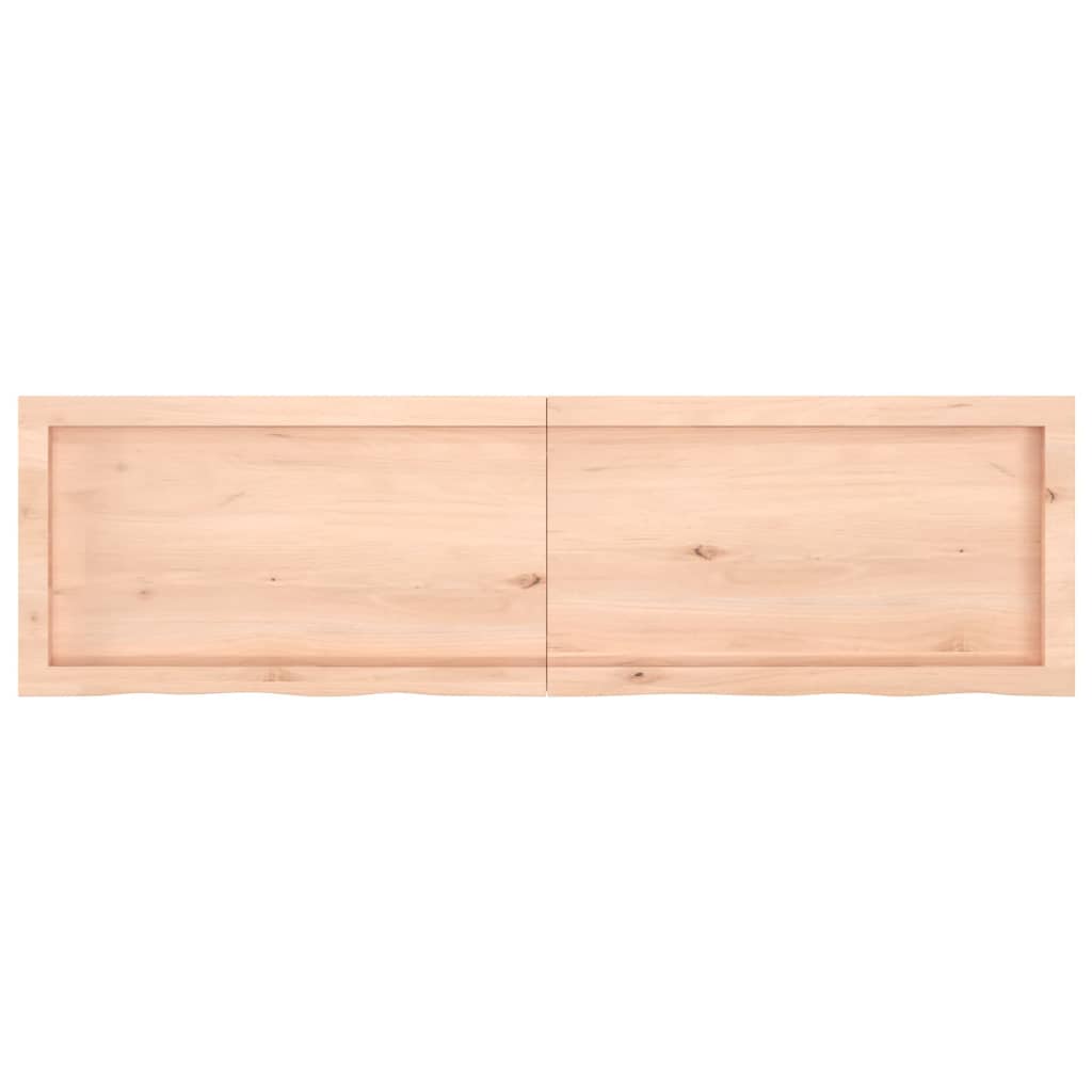 Piano per Tavolo 140x40x(2-6)cm in Rovere Massello Non Trattato