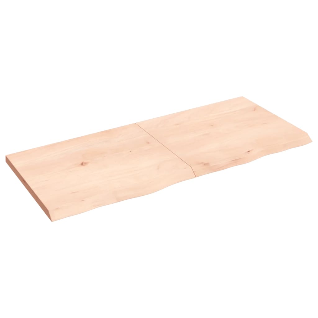 Piano per Tavolo 140x60x(2-4)cm in Rovere Massello Non Trattato