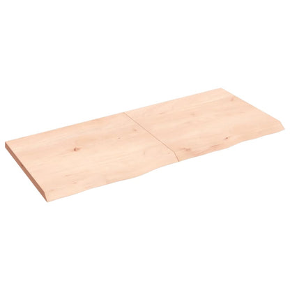 Piano per Tavolo 140x60x(2-4)cm in Rovere Massello Non Trattato