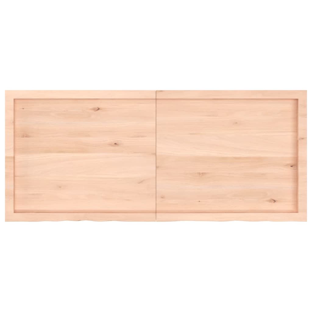 Piano per Tavolo 140x60x(2-4)cm in Rovere Massello Non Trattato